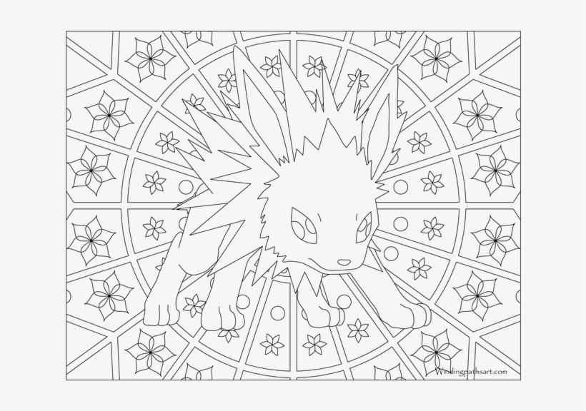 Adult pokemon coloring page jolteon