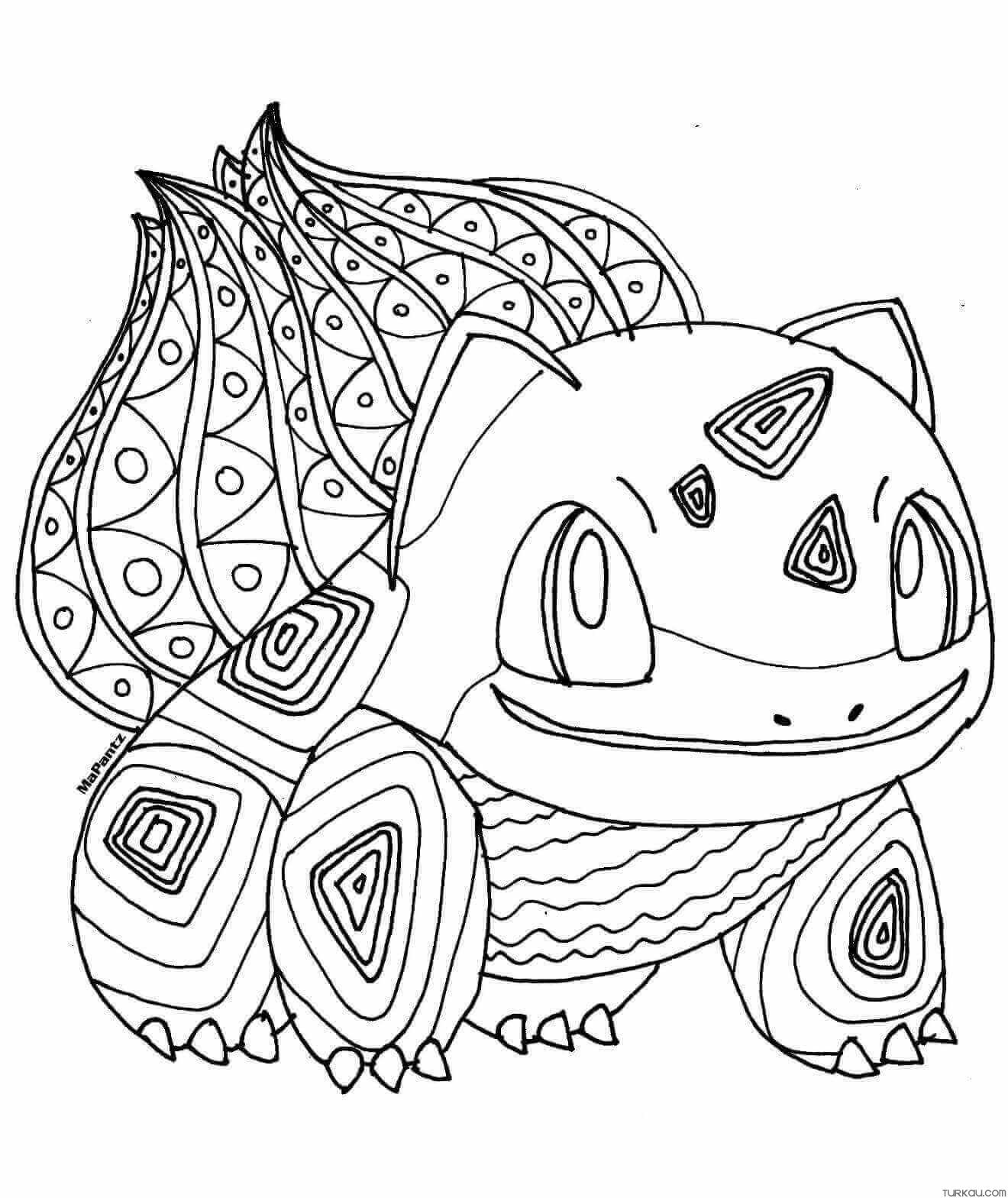 Bulbasaur mandala pokemon coloring page