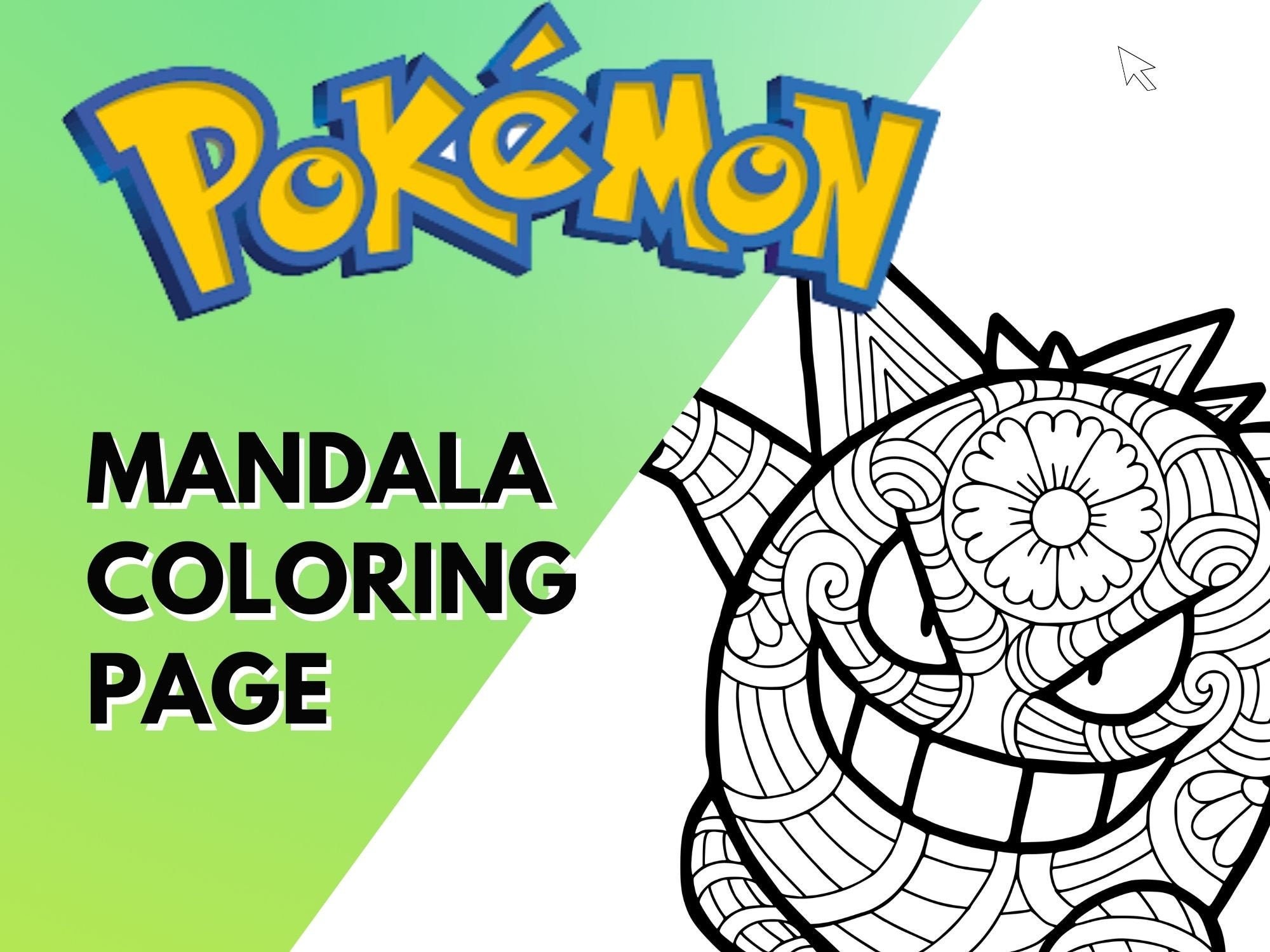 Pokeman mewtwo charizard snorlax pikachu eevee gengar pdf svg dxf png mandala zentangle digital cartoon coloring book adult