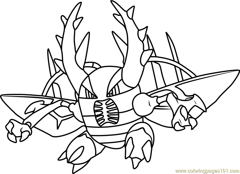 Mega pinsir pokemon coloring page for kids