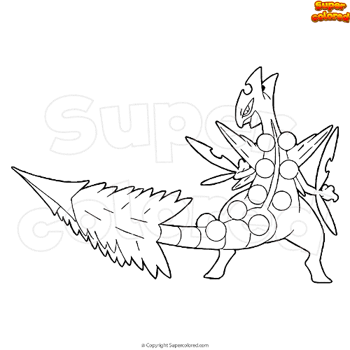 Coloring page pokemon mega sceptile