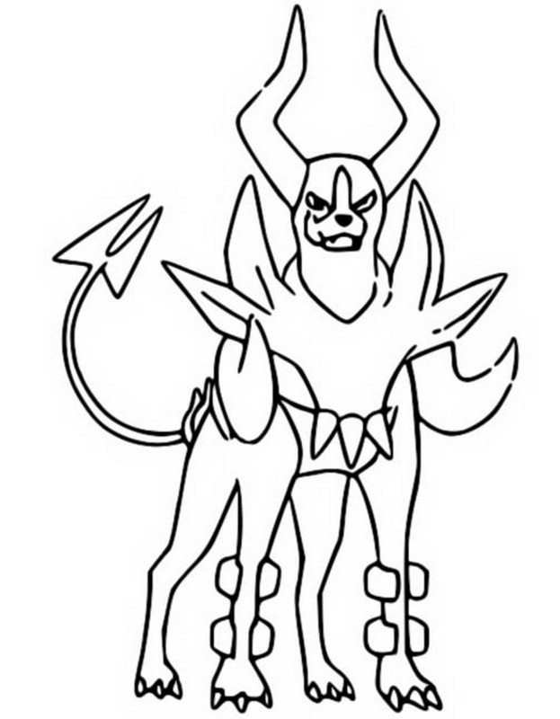 Coloring page mega evolved pokãmon mega houndoom