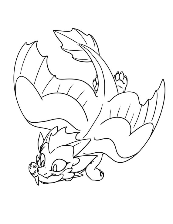 Young flying dragon coloring page