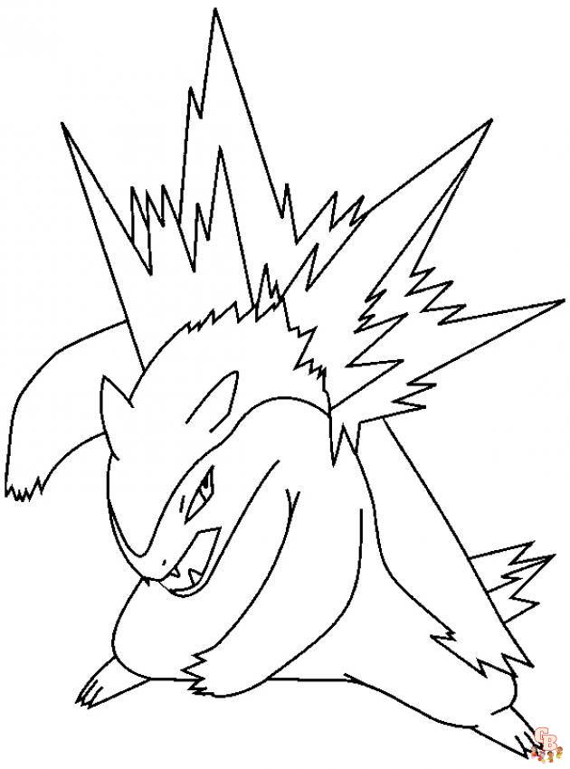 Typhlosion coloring pages printable free easy options for kids