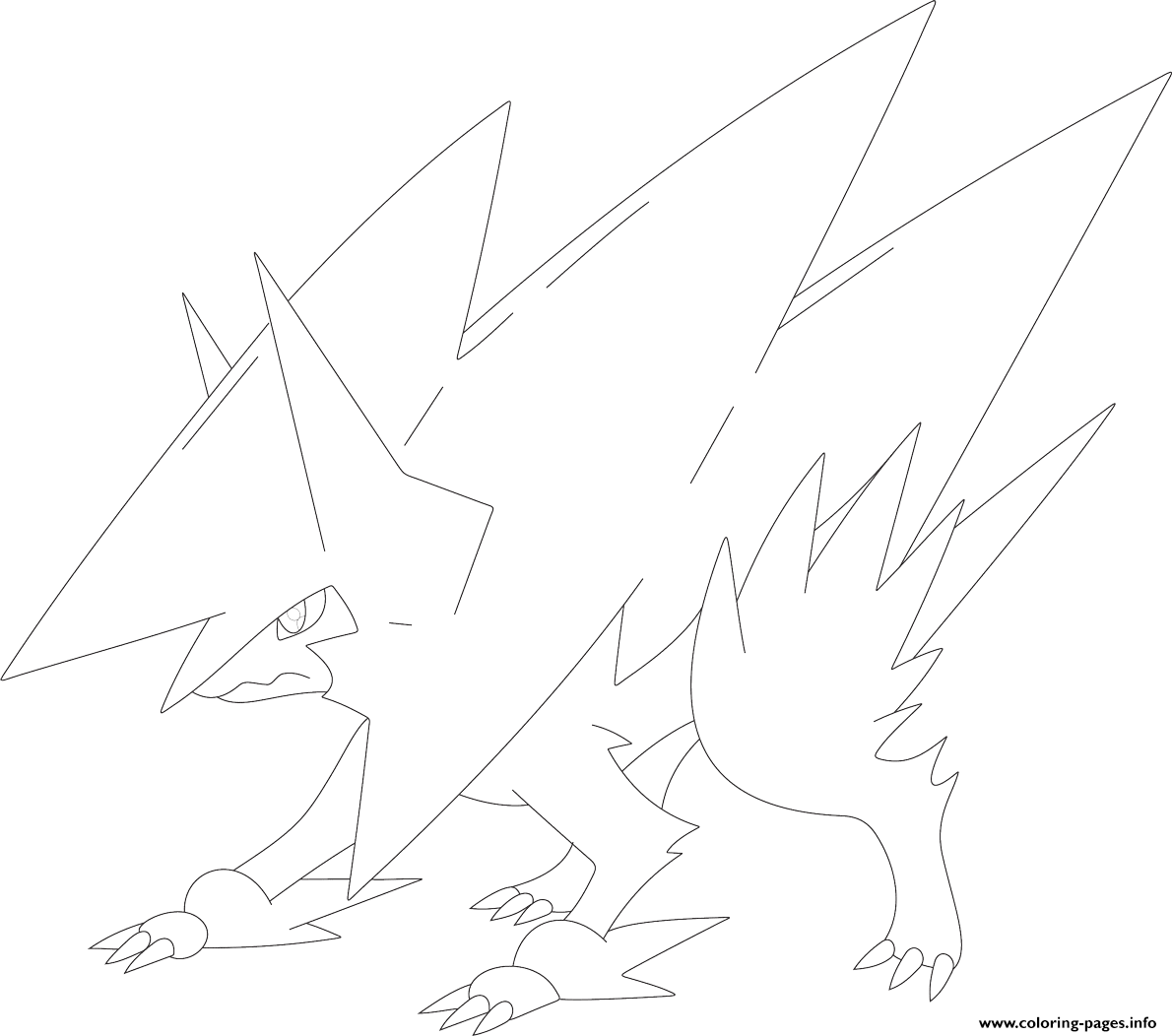 Mega pokemon manectric coloring page printable