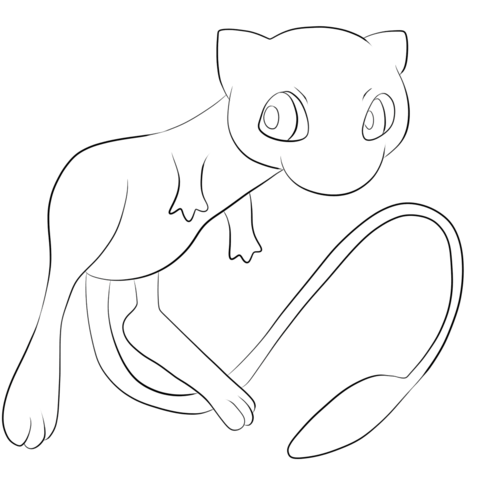 Pokemon mew coloring page free printable coloring pages