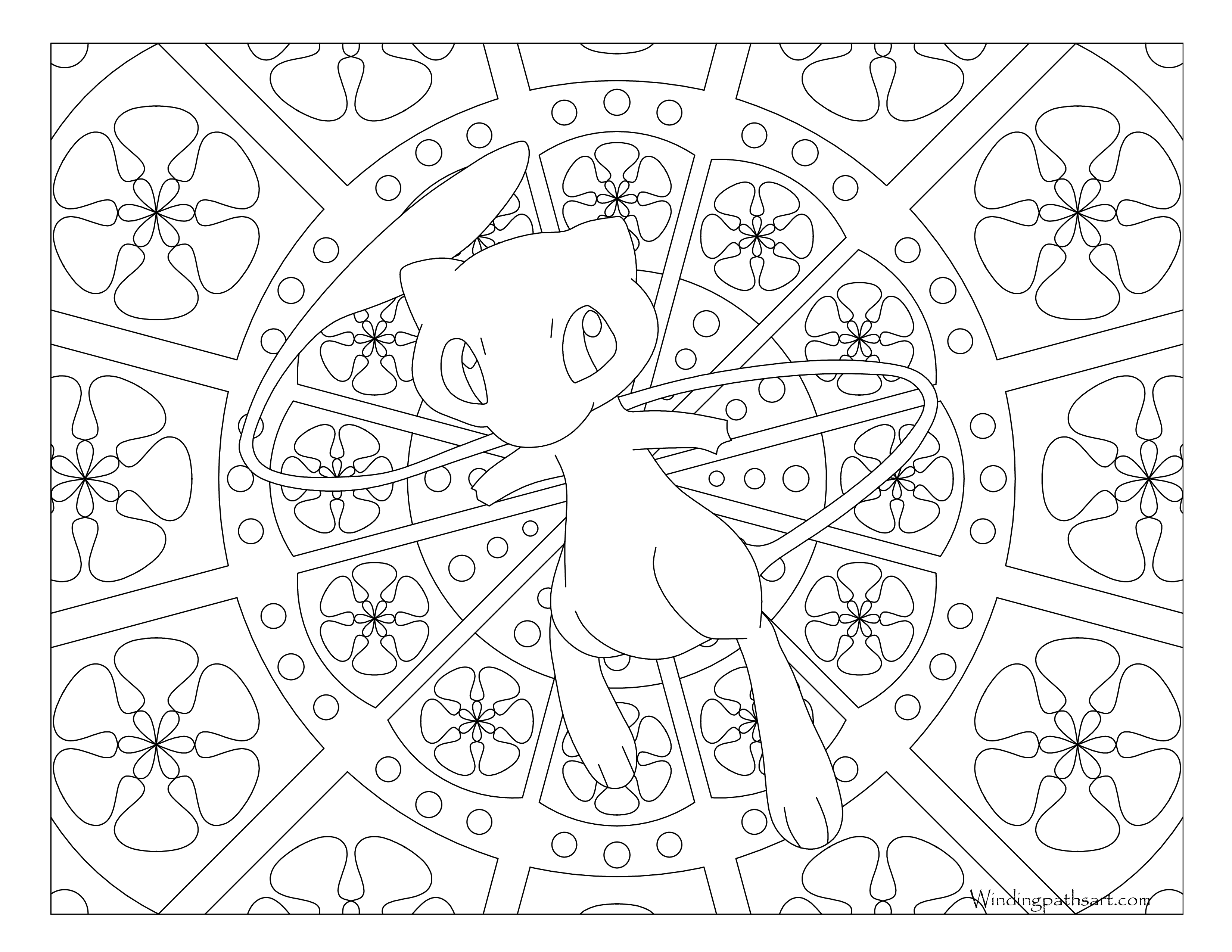 Mew pokemon coloring page