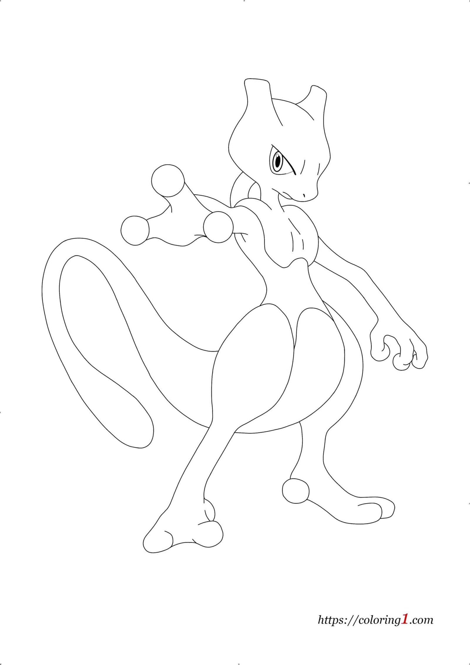 Pokemon mewtwo coloring pages