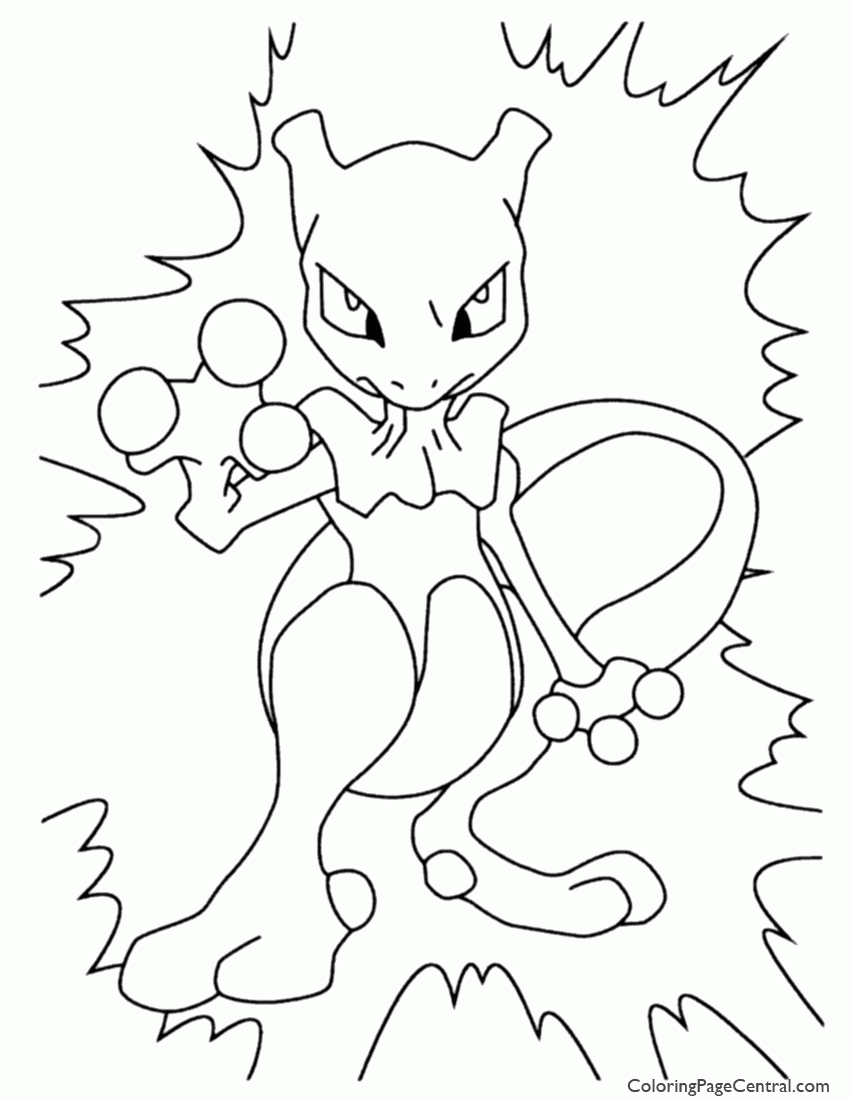 Mewtwo outline coloring page