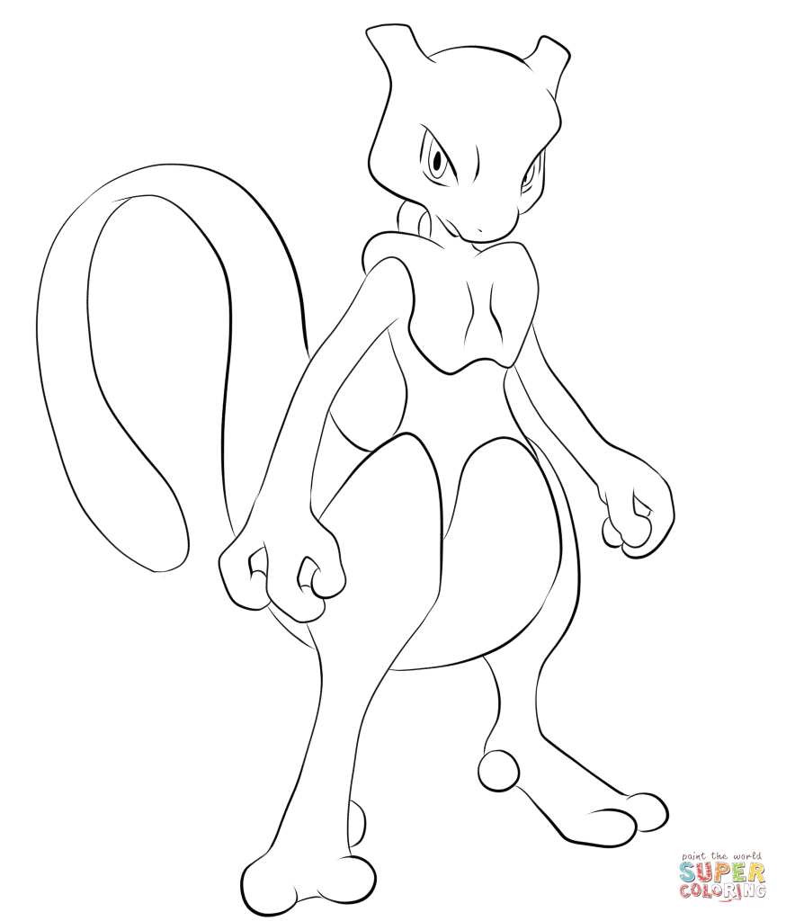 Mewtwo coloring page free printable coloring pages