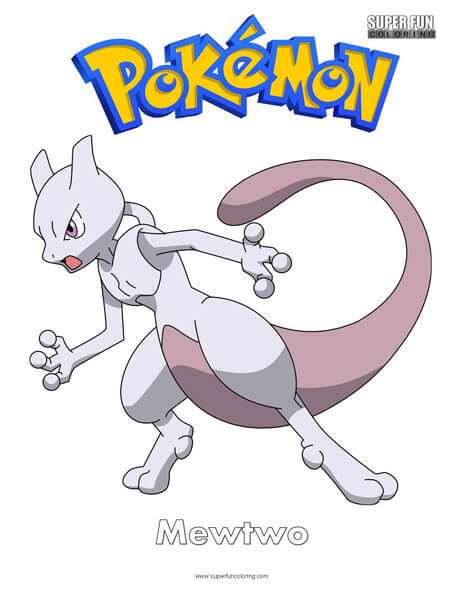 Pokãmon mewtwo coloring page