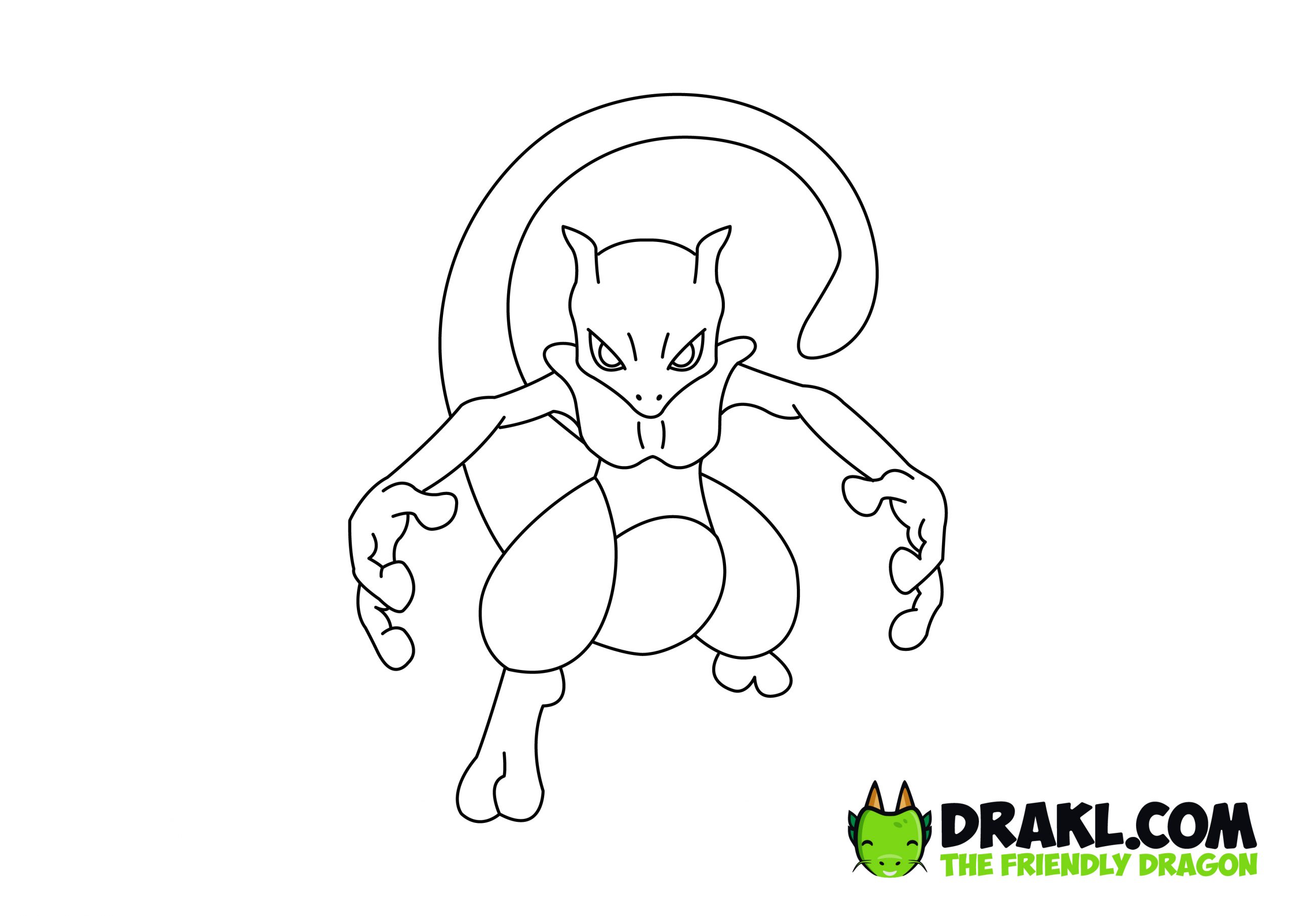 Mewtwo pokemon coloring page