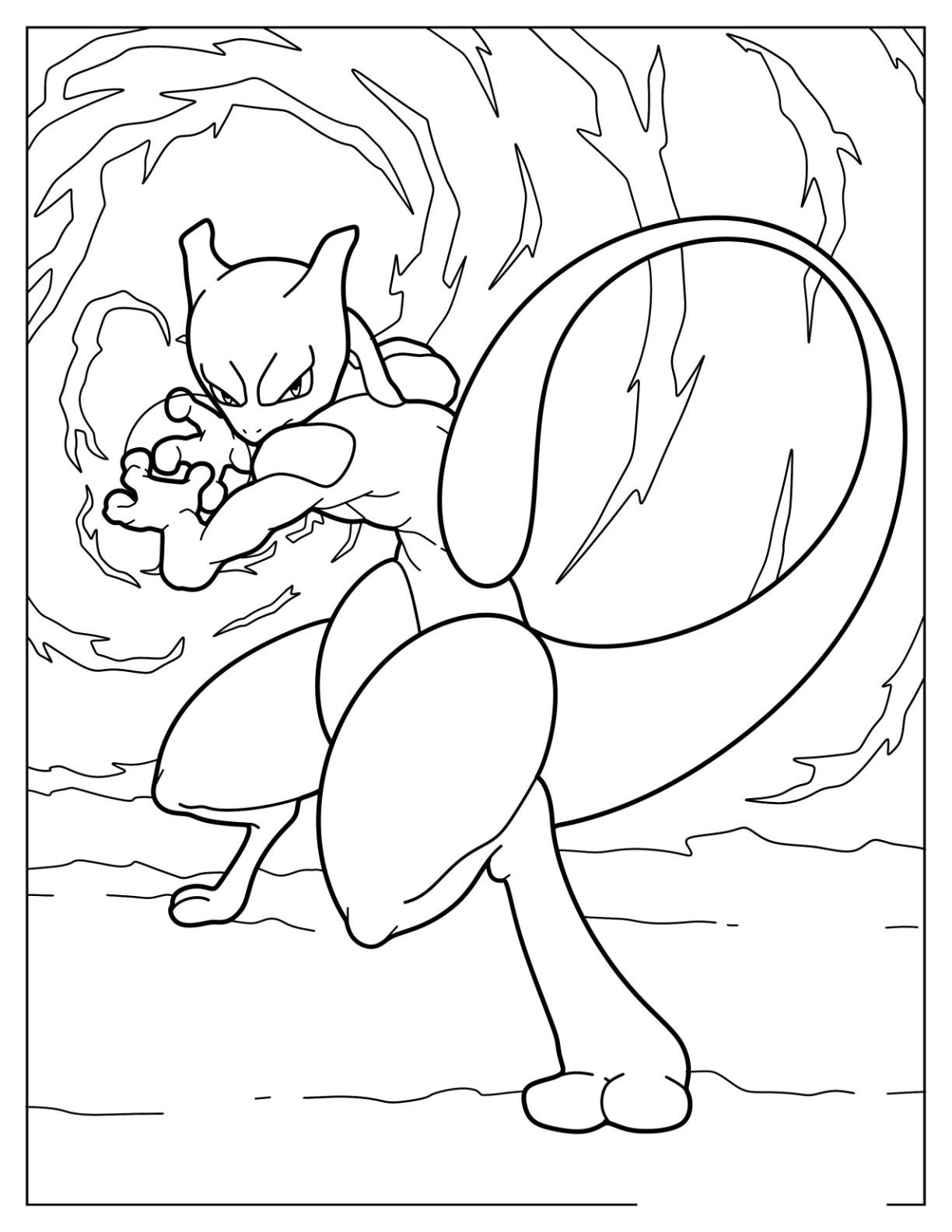 Mewtwo coloring pages by coloringpageswk on