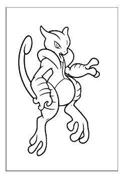 Printable mewtwo coloring pages inspire artistic genius with pokãmon charm