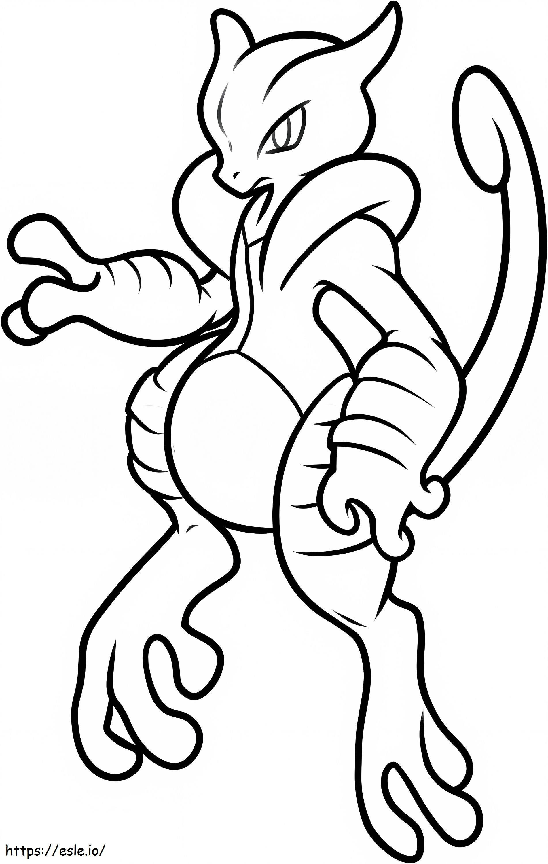 Mewtwo in legendary pokemon coloring page