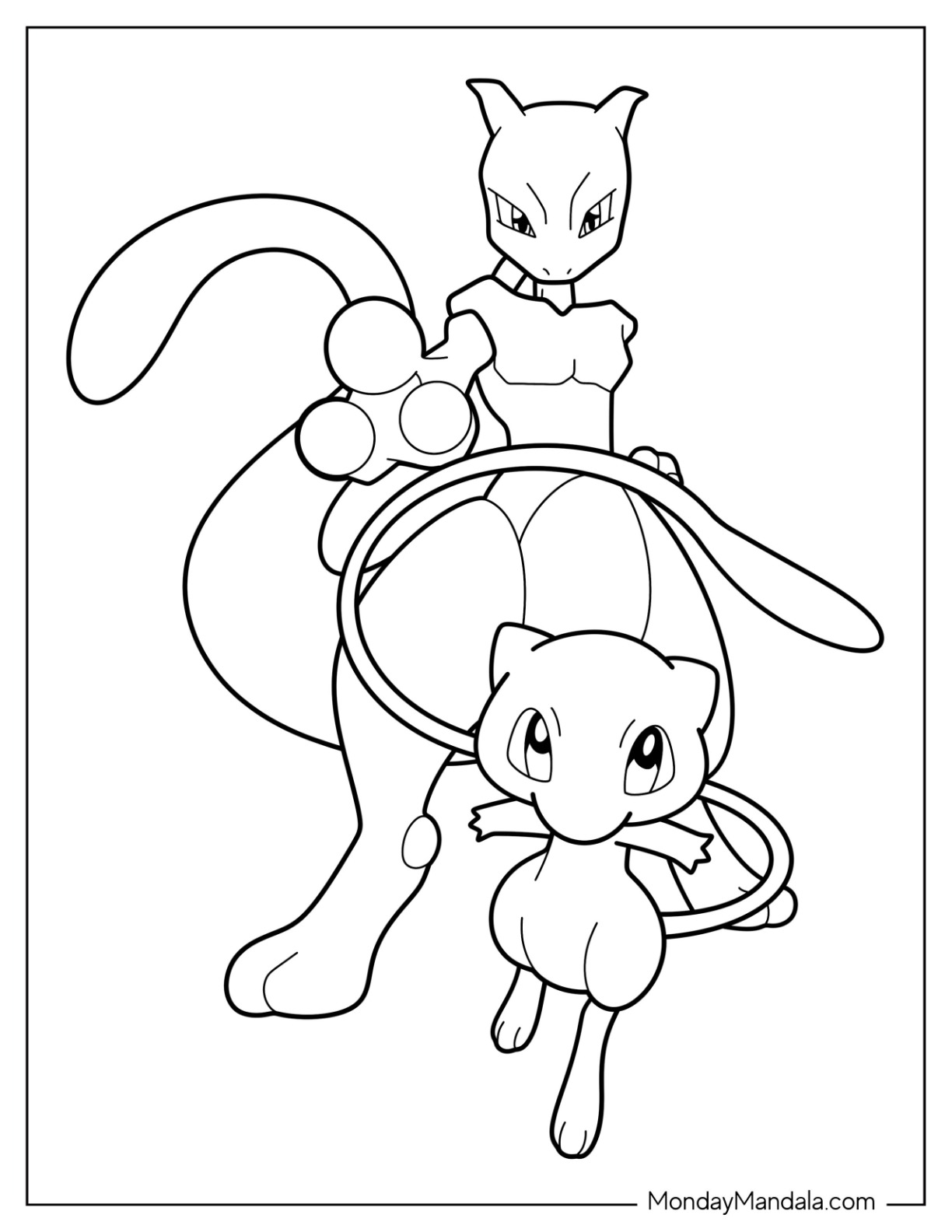 Mew coloring pages free pdf printables