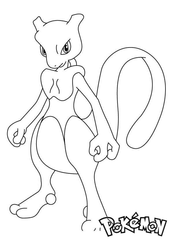 Angry mewtwo coloring page