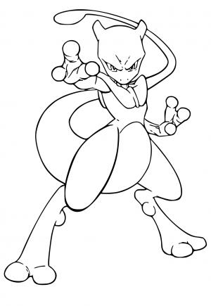 Free printable mewtwo coloring pages for adults and kids