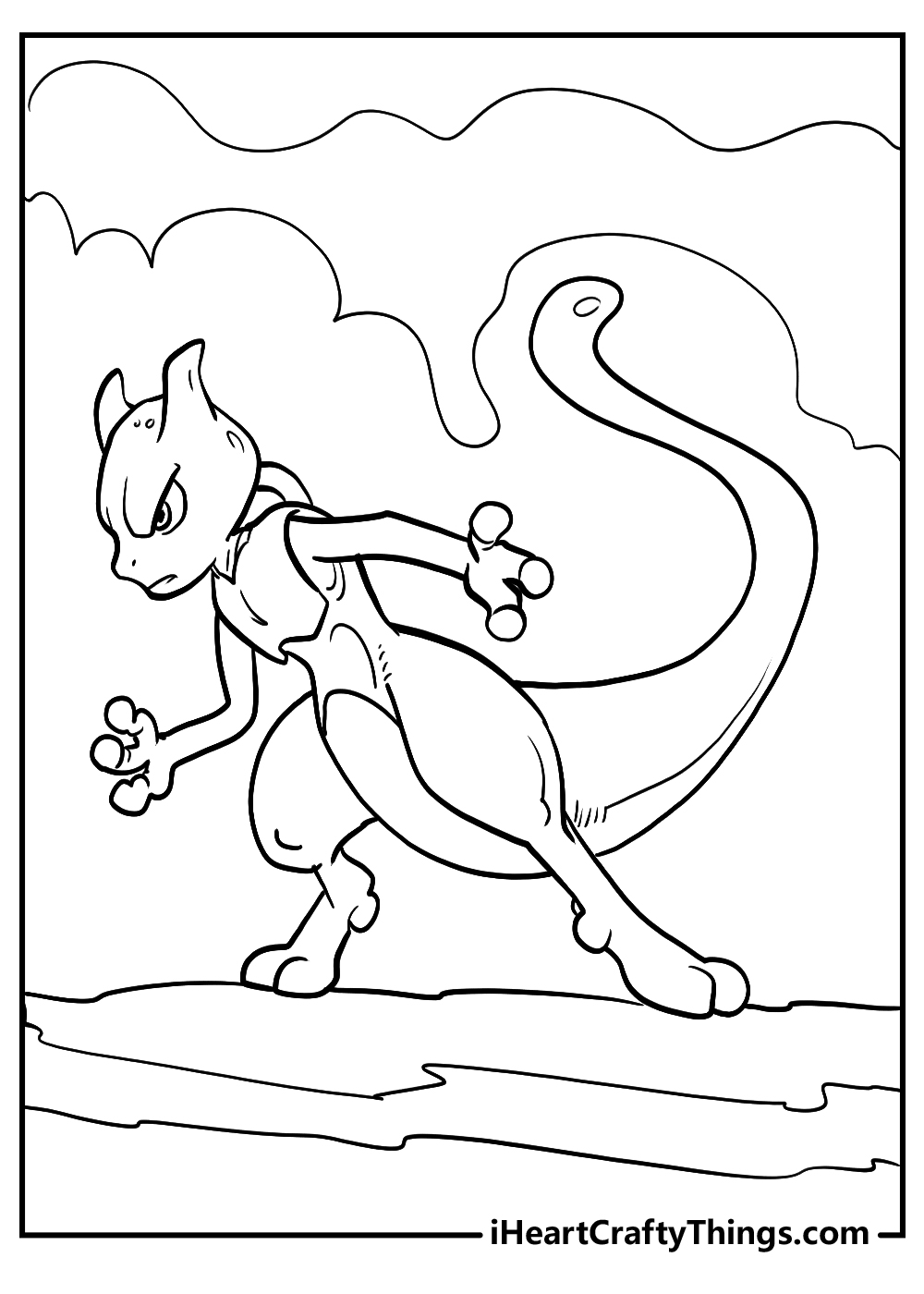 Printable mewtwo coloring pages updated