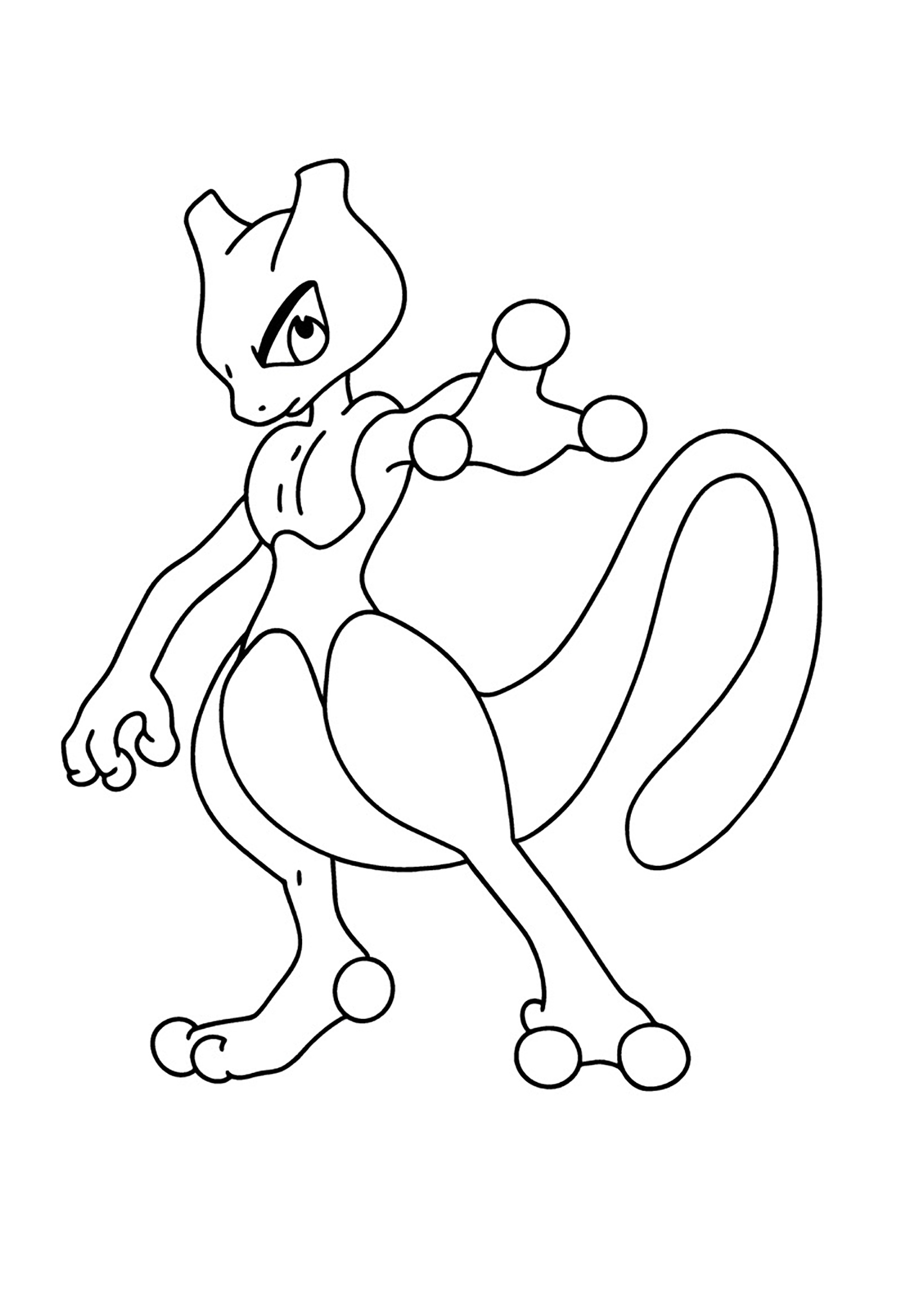 Mewtwo easy coloring page