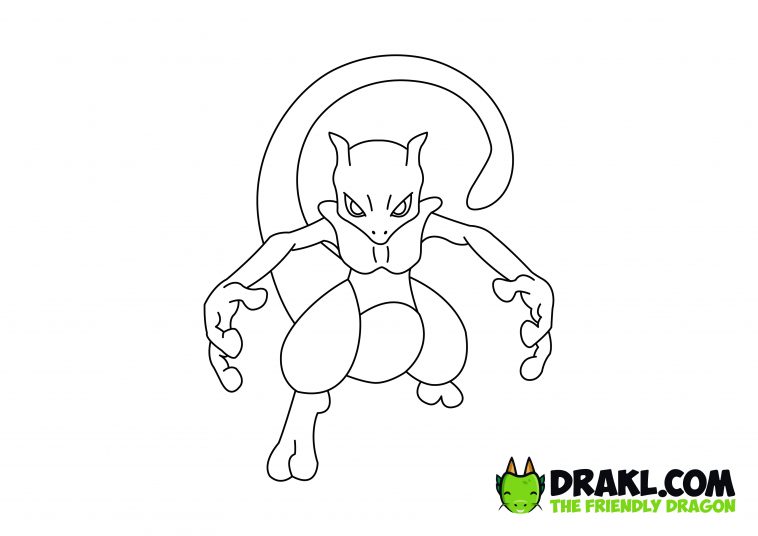 Mewtwo pokemon coloring page