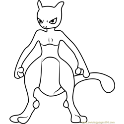 Mewtwo coloring pages for kids