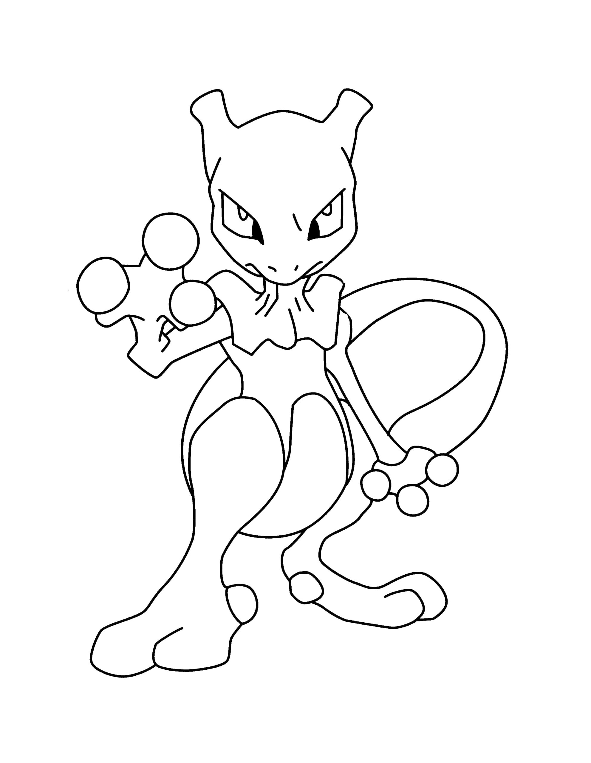 Snappy mewtwo coloring page