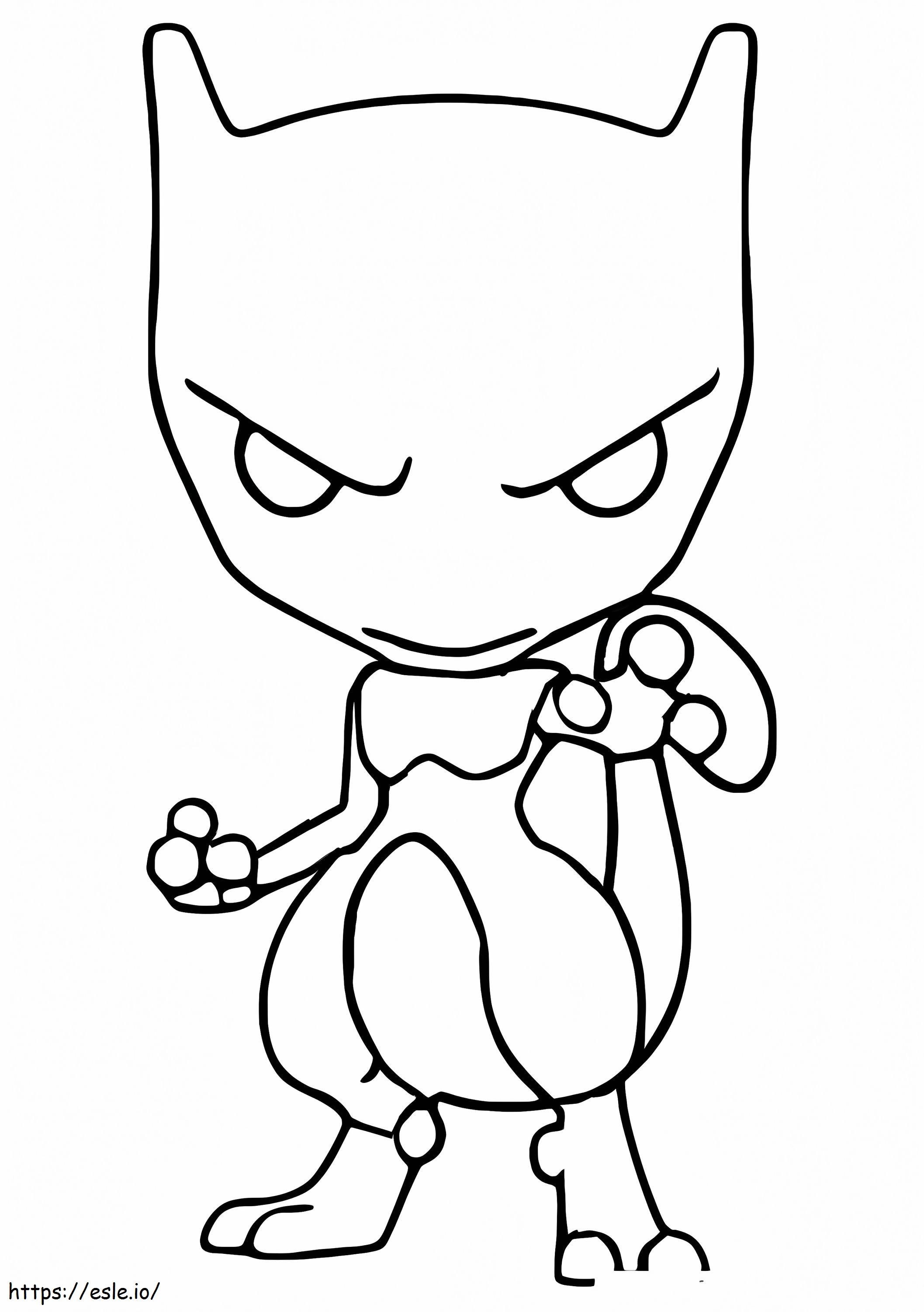 Chibi mewtwo coloring page