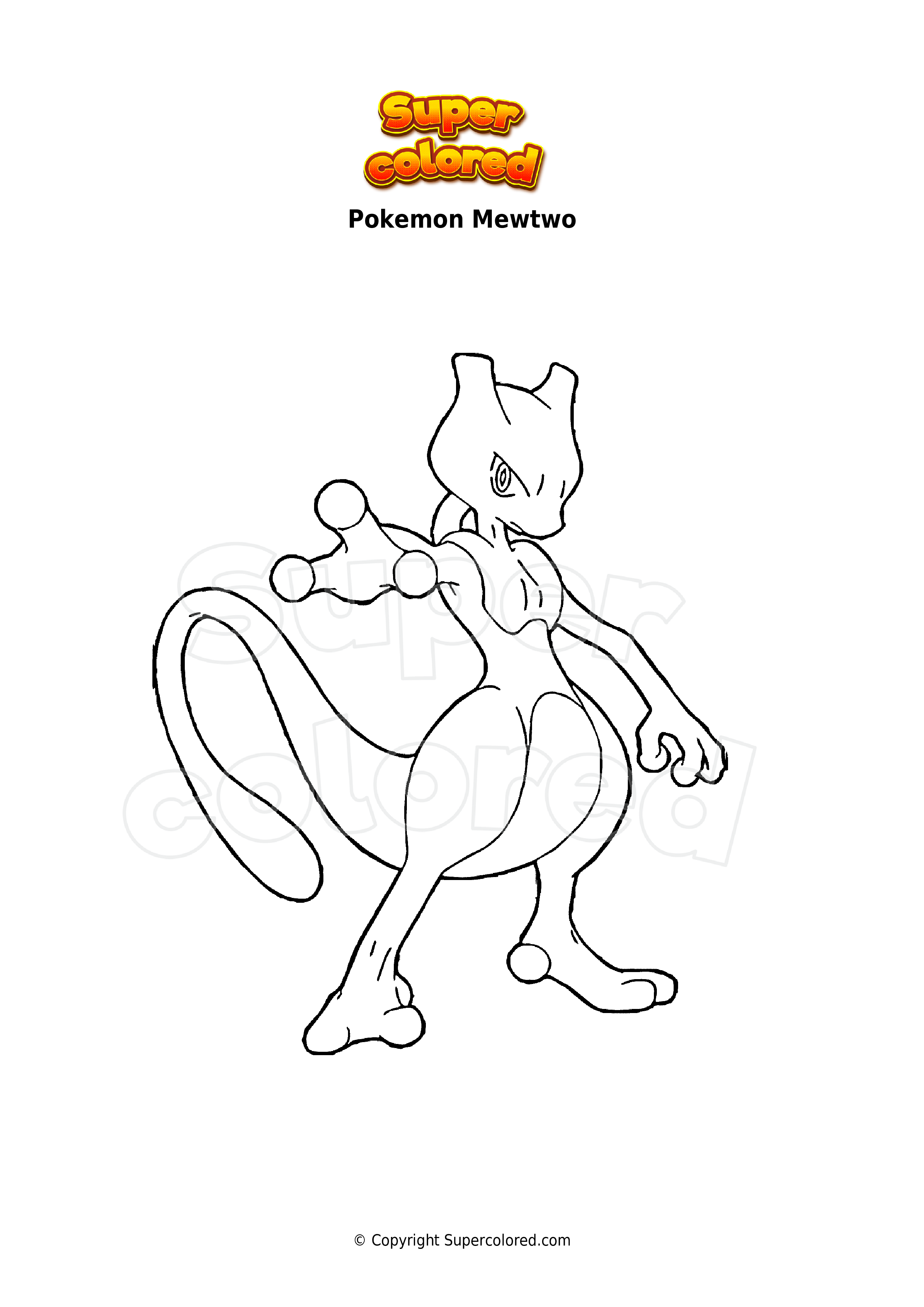 Coloring page pokemon mewtwo