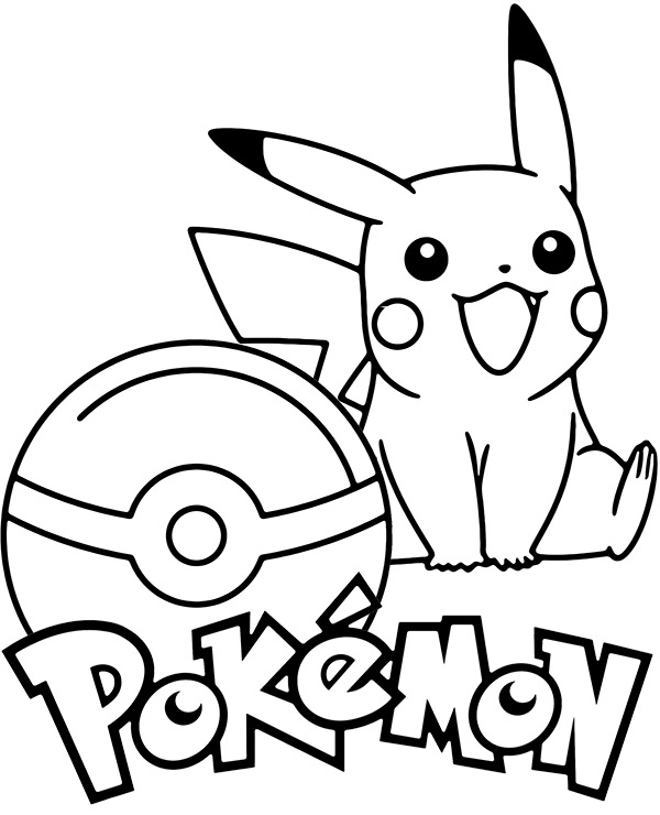 Pikachu pokeball coloring page