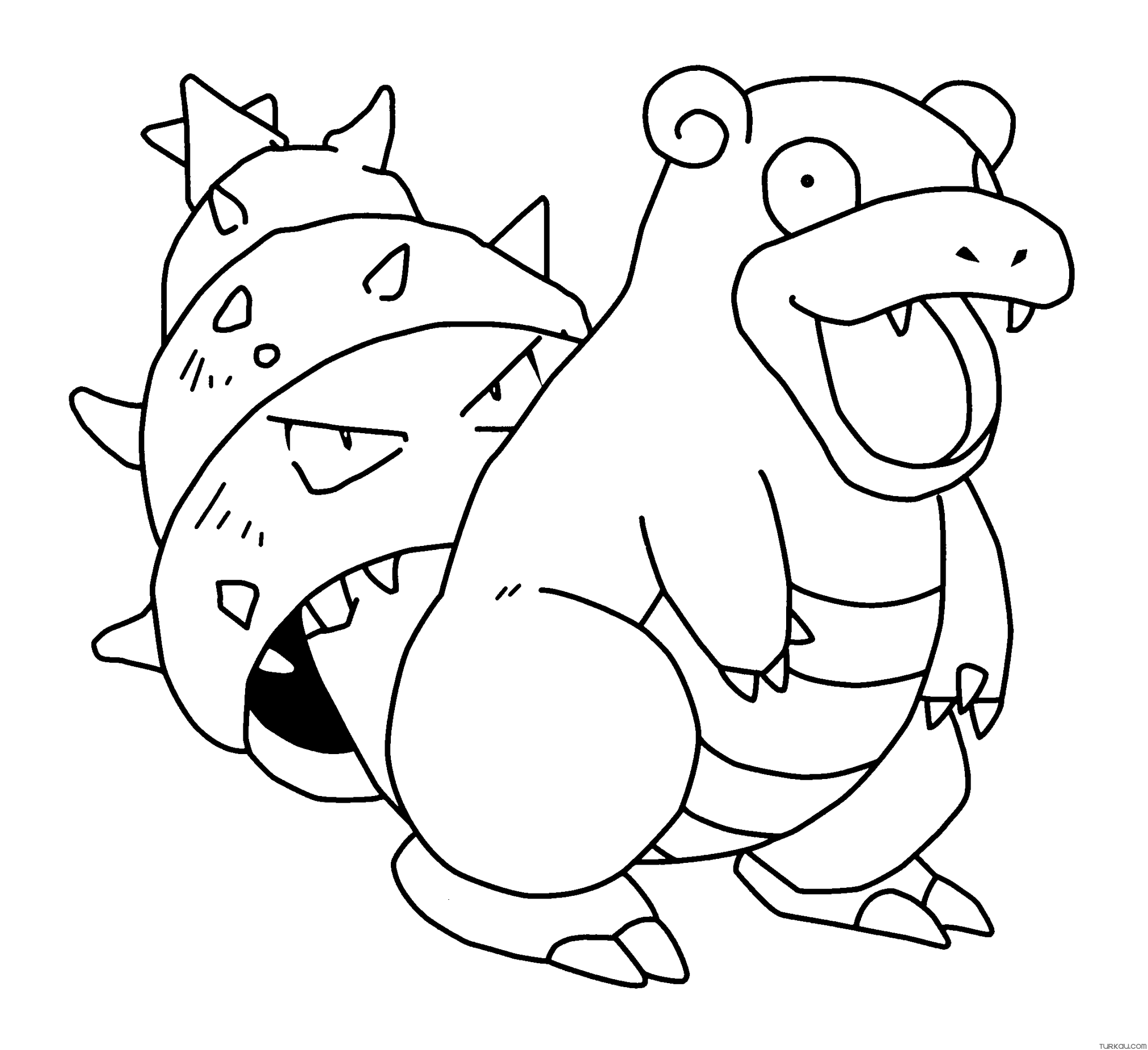 Slowbro coloring page interesting pokemon