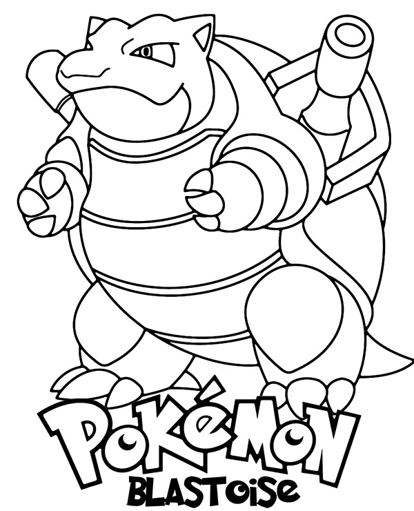 Free pokemon coloring page blastoise