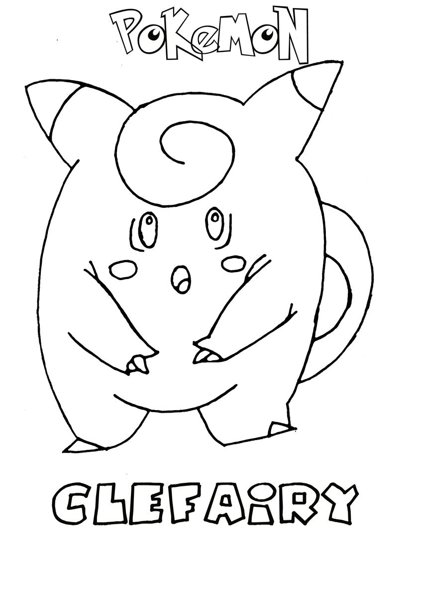 Clefairy pokemon coloring page