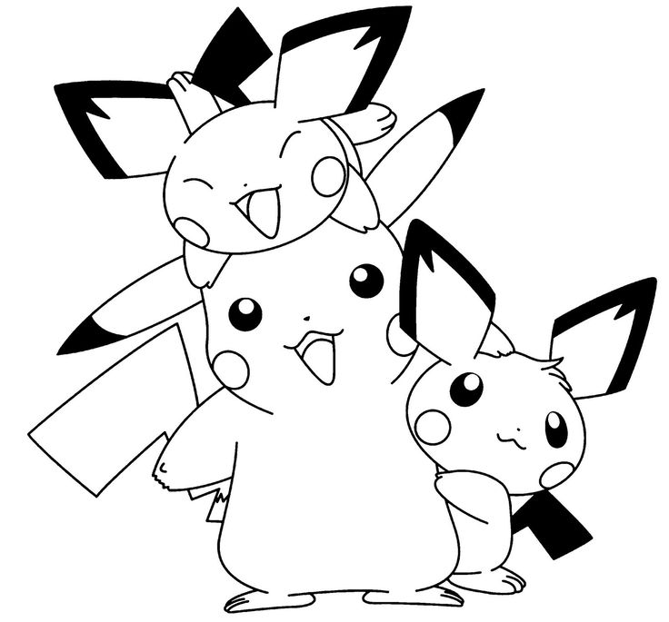 Playful pichu and pokemon coloring pages pikachu coloring page cartoon coloring pages pokemon coloring pages