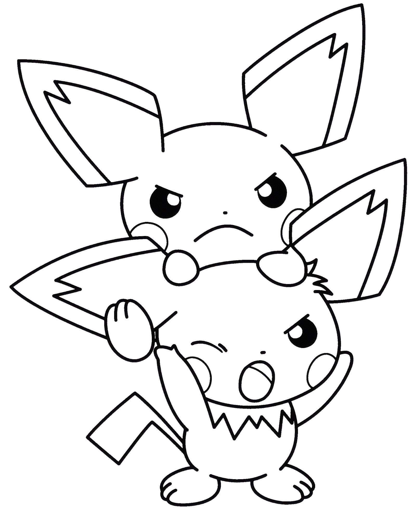 Cute pichu coloring pages printable pdf