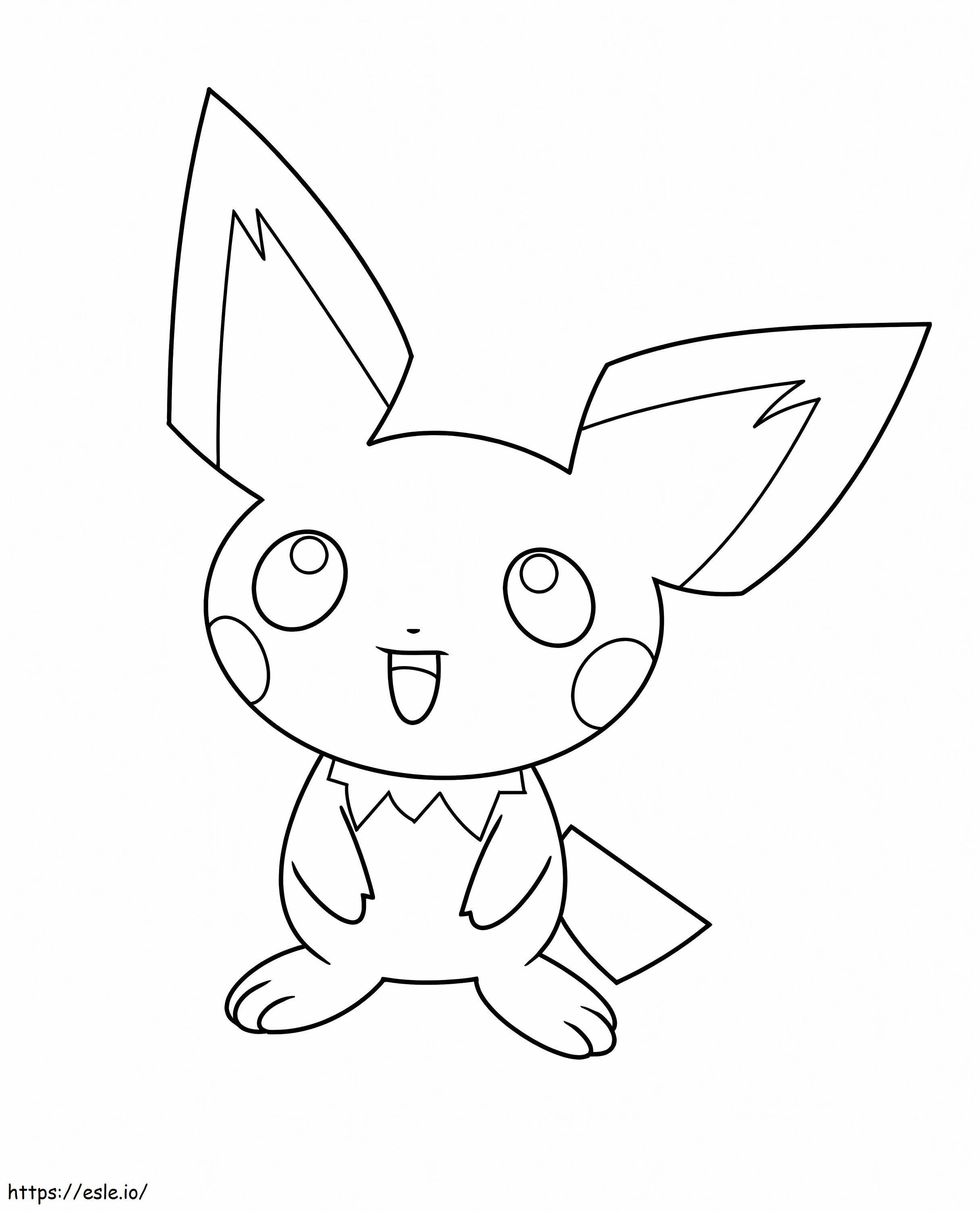 Pichu happy coloring page