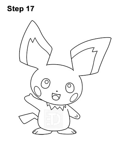 How to draw pichu pokemon video step