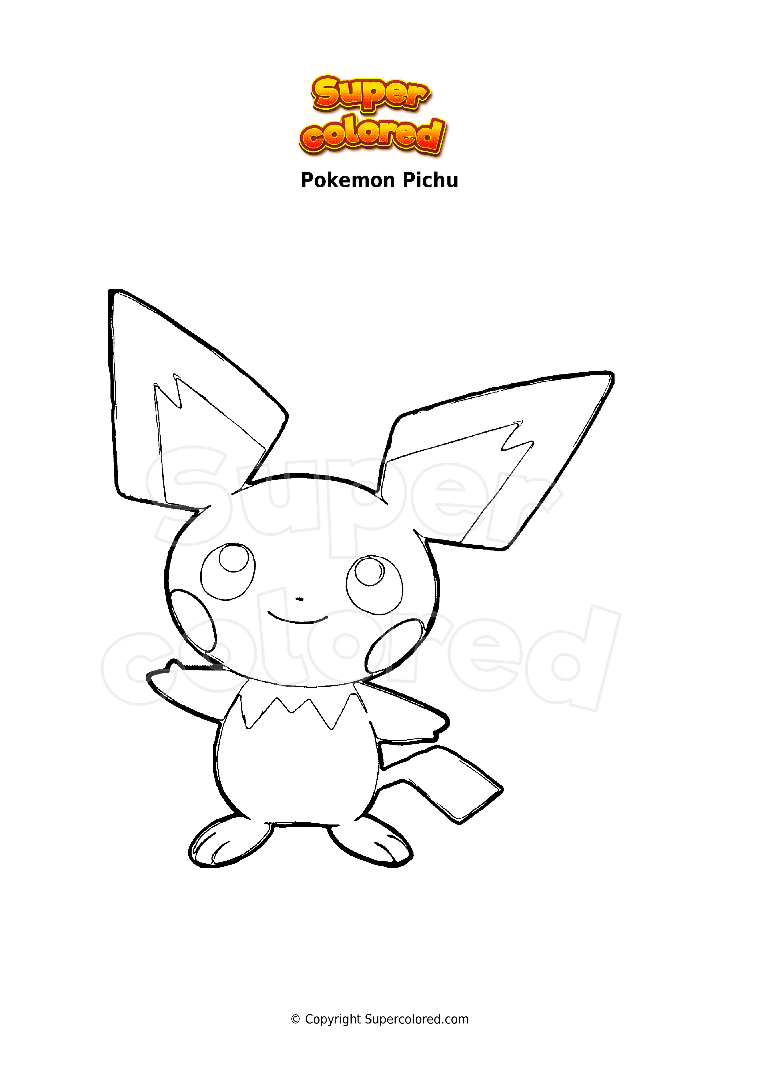 Coloring page pokemon pichu