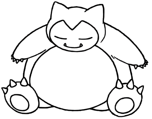 Snorlax pokemon coloring page