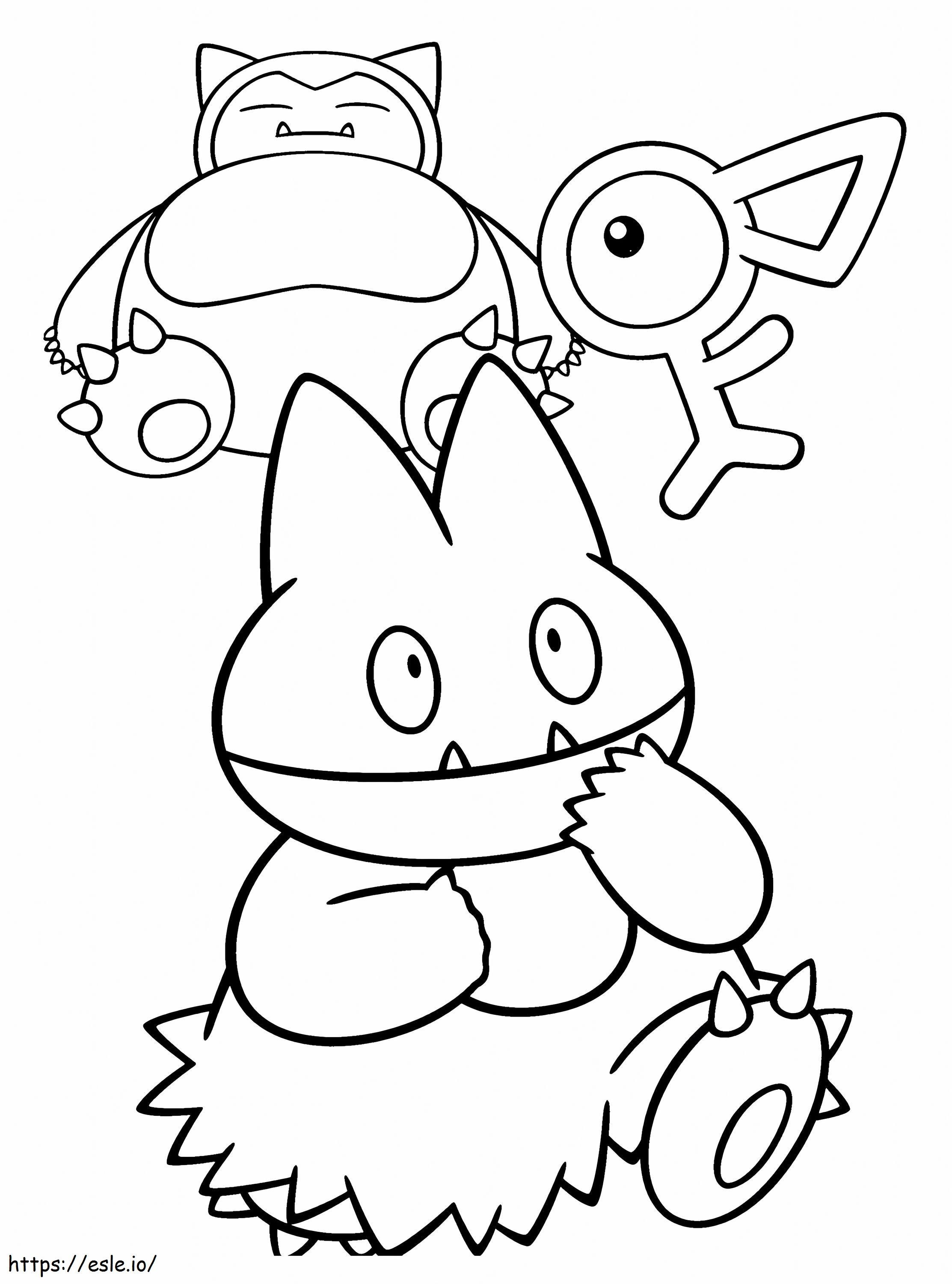 Unown snorlax and munchlax pokemon scaled coloring page