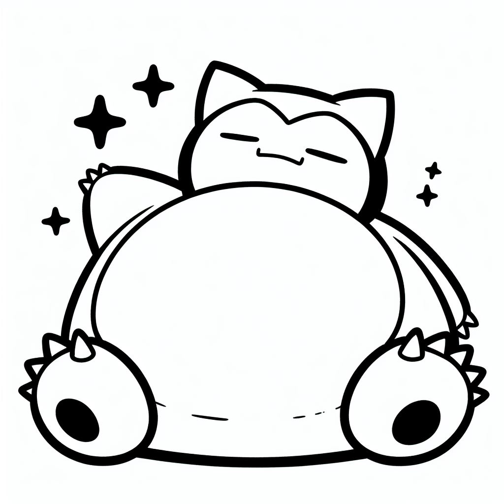 Kleurplaten kind pokemon kleurplaat snorlax by kleurplatenkind on