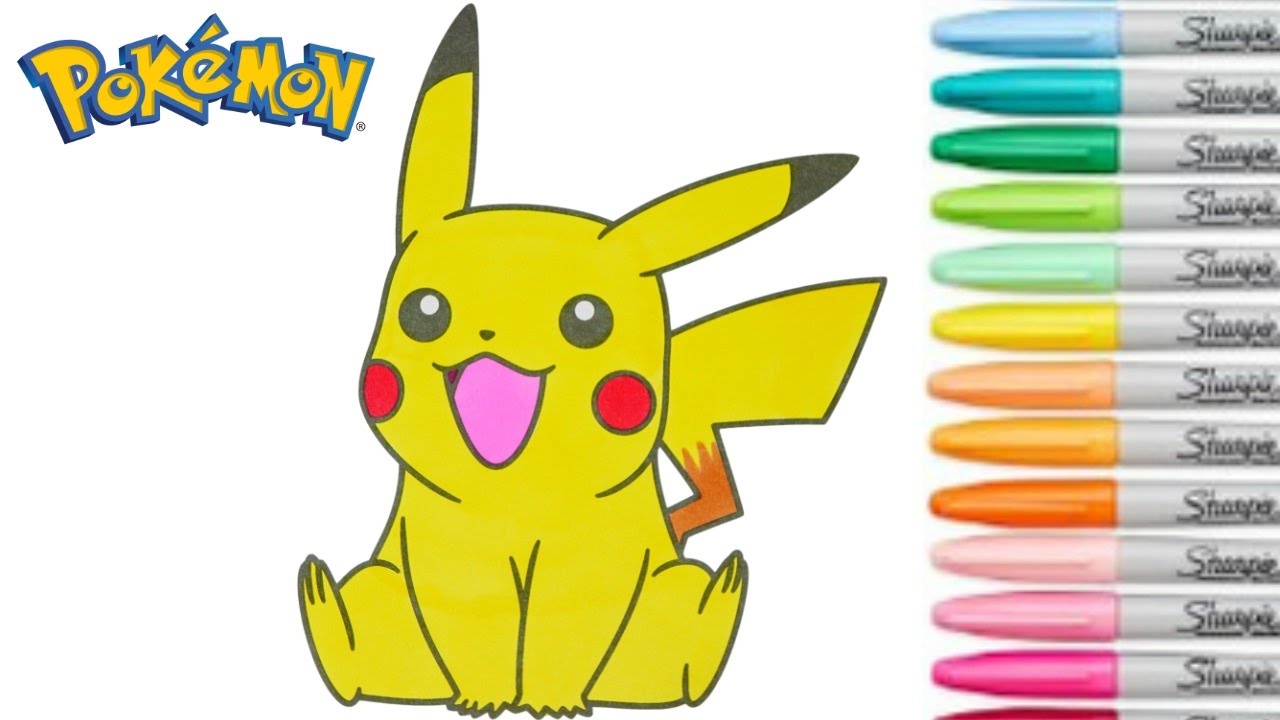 Pikachu coloring book pokemon go colouring pages for kids rainbow splash