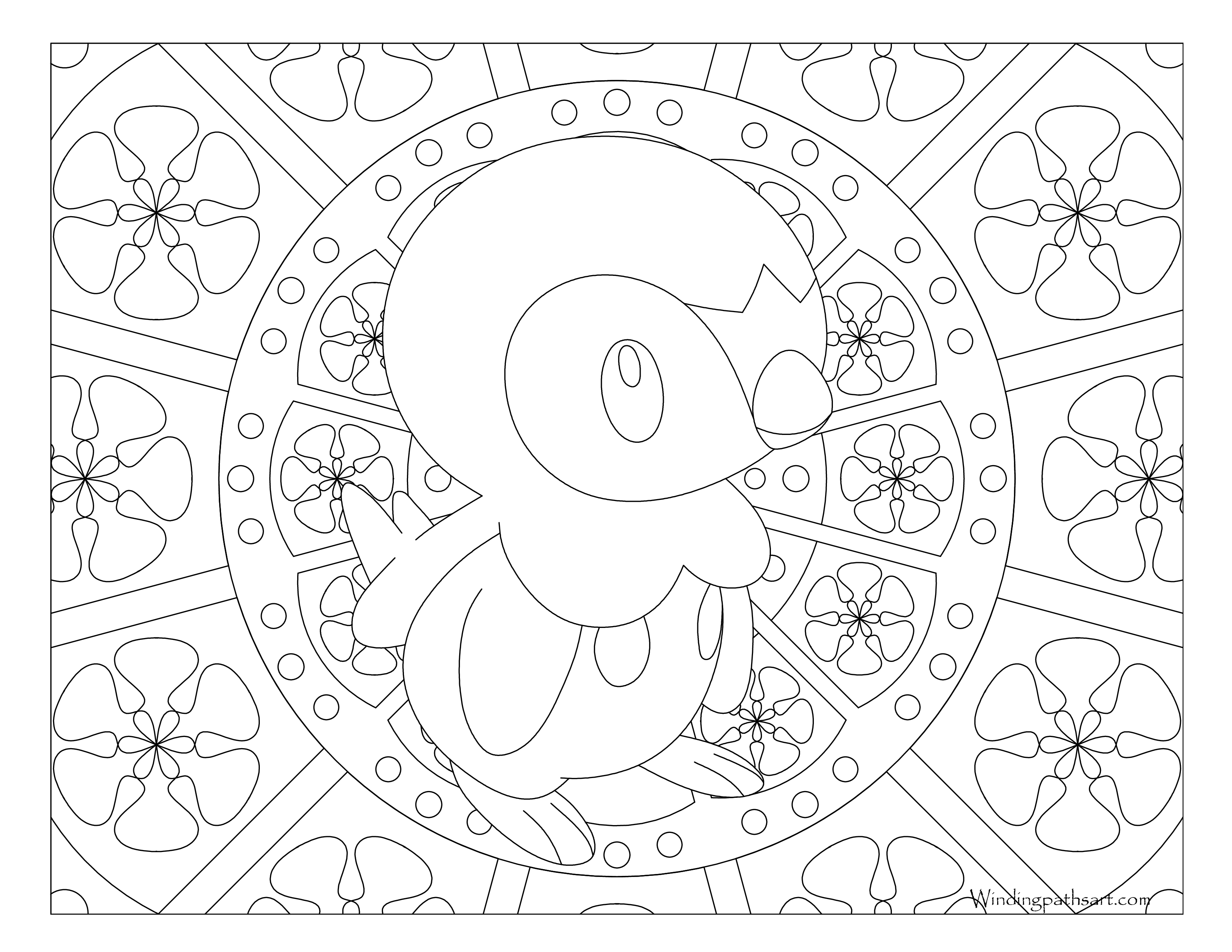 Piplup pokemon coloring page