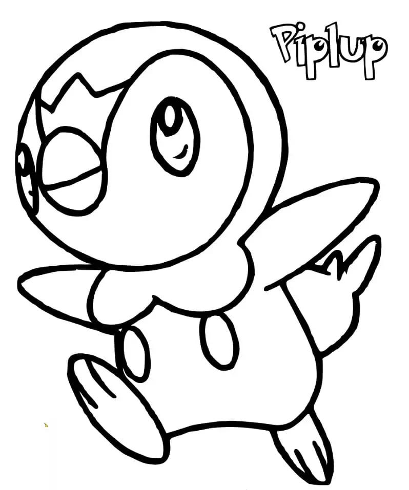 Free piplup pokemon coloring page