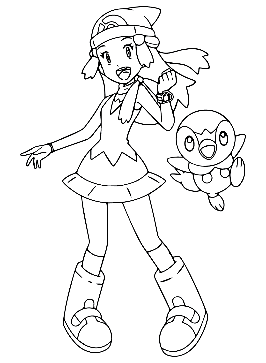 Dawn pokemon coloring sheet