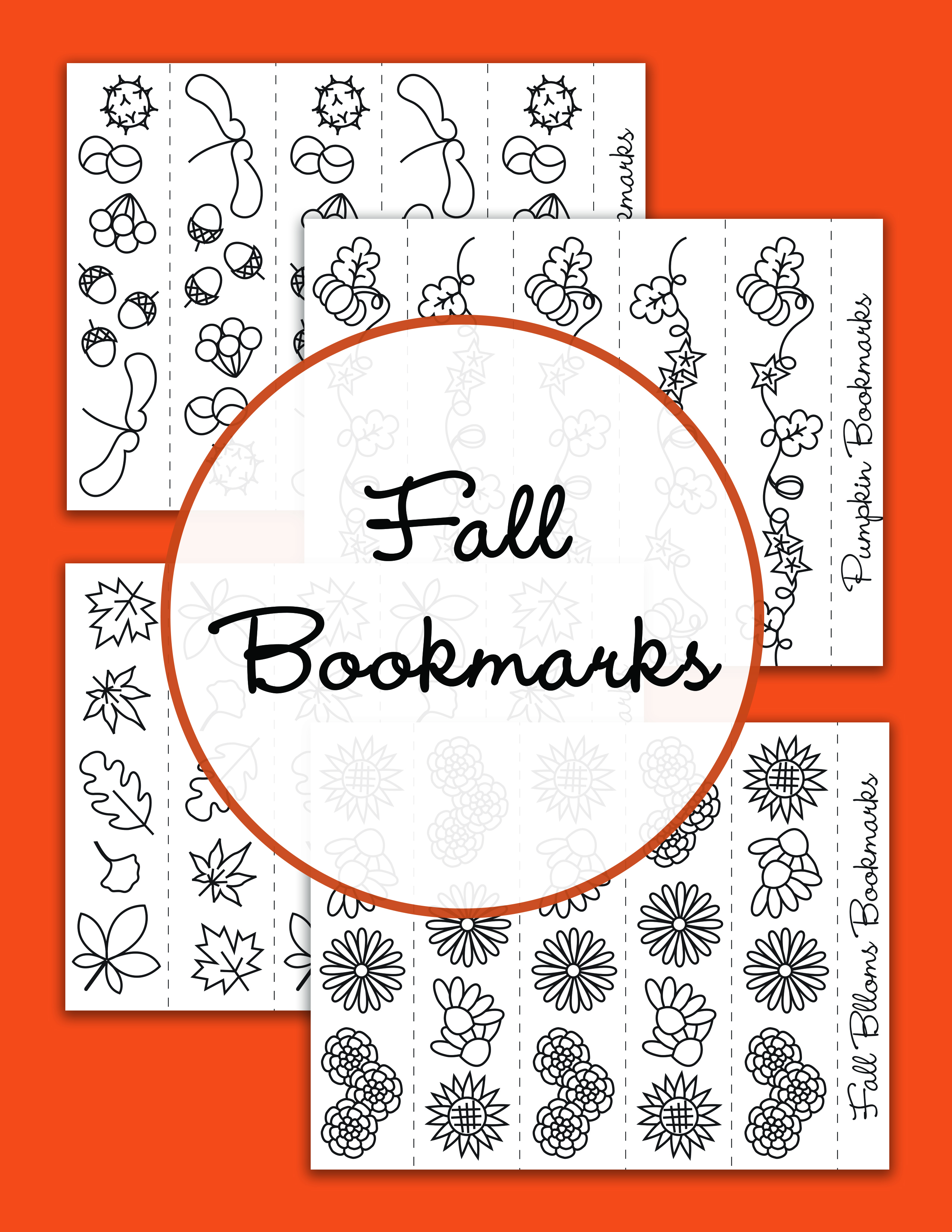 Free printable fall bookmarks to lour