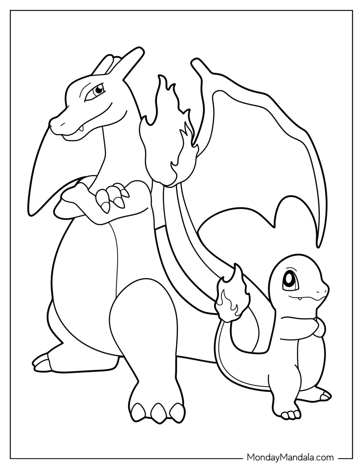 Charmander coloring pages free pdf printables