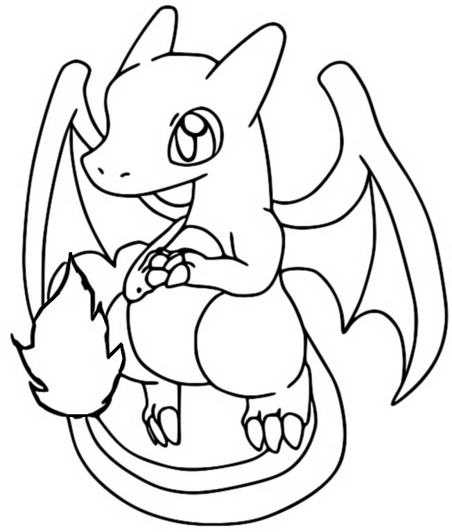 Coloring page charizard chibi shiny charizard