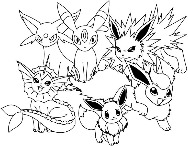 Pokemon coloring pages eevee evolutions together pokemon coloring pages pokemon coloring sheets pokemon coloring