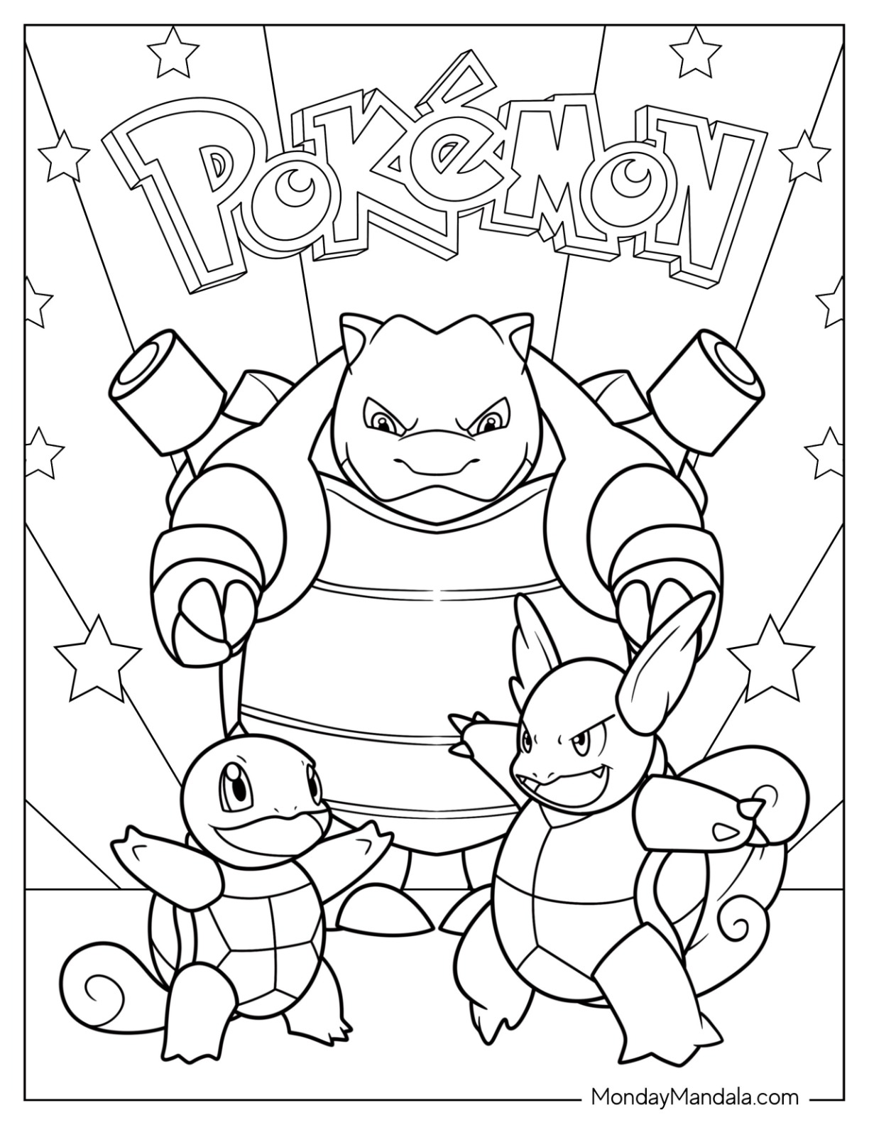 Blastoise coloring pages free pdf printables